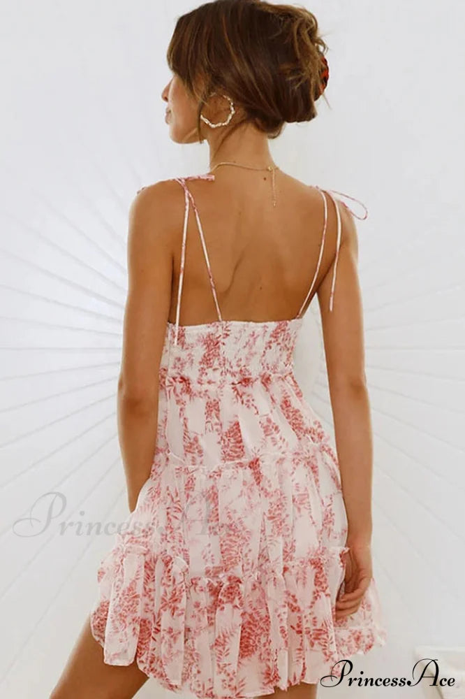 Floral Ruffled Stylish Mini Dress image 7