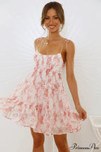 Floral Ruffled Stylish Mini Dress image 6