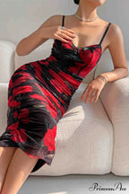 Floral Rushed Bodycon Cami Dress image 2