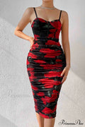 Floral Rushed Bodycon Cami Dress image 1