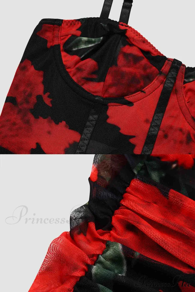 Floral Rushed Bodycon Cami Dress image 17