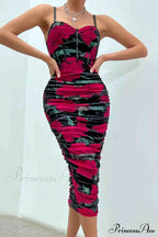 Floral Rushed Bodycon Cami Dress image 14