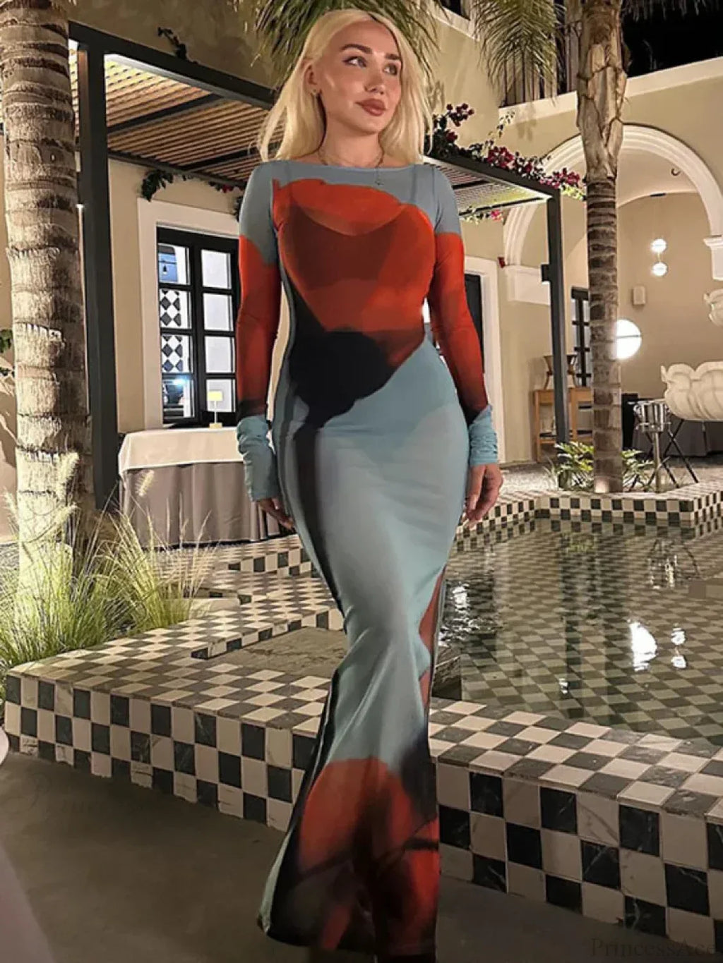 Floral See-through Vacation Dress image 1