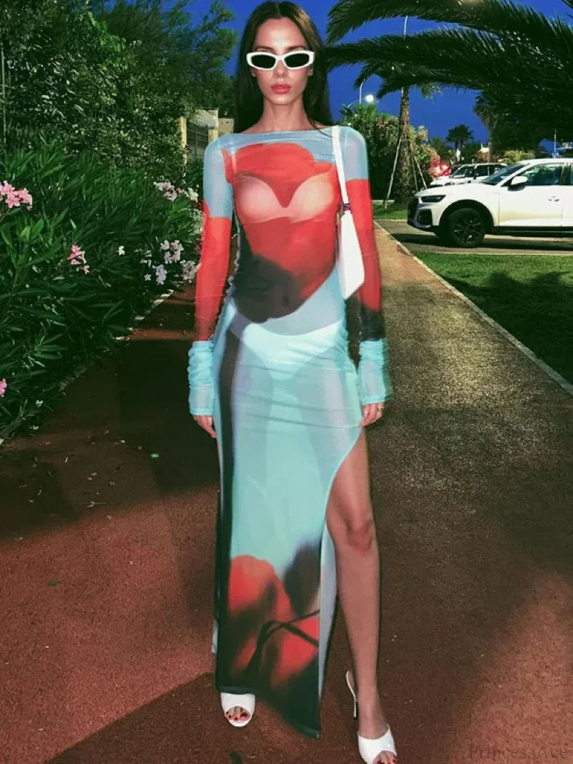 Floral See-through Vacation Dress image 2