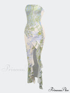 Floral Sexy Stylish Slit Maxi Dress image 3