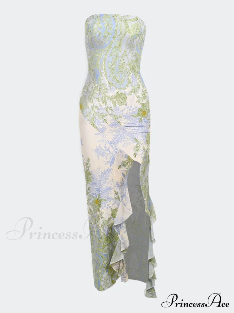 Floral Sexy Stylish Slit Maxi Dress image 2