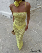 Floral Sheer Lace Maxi Dress image 5