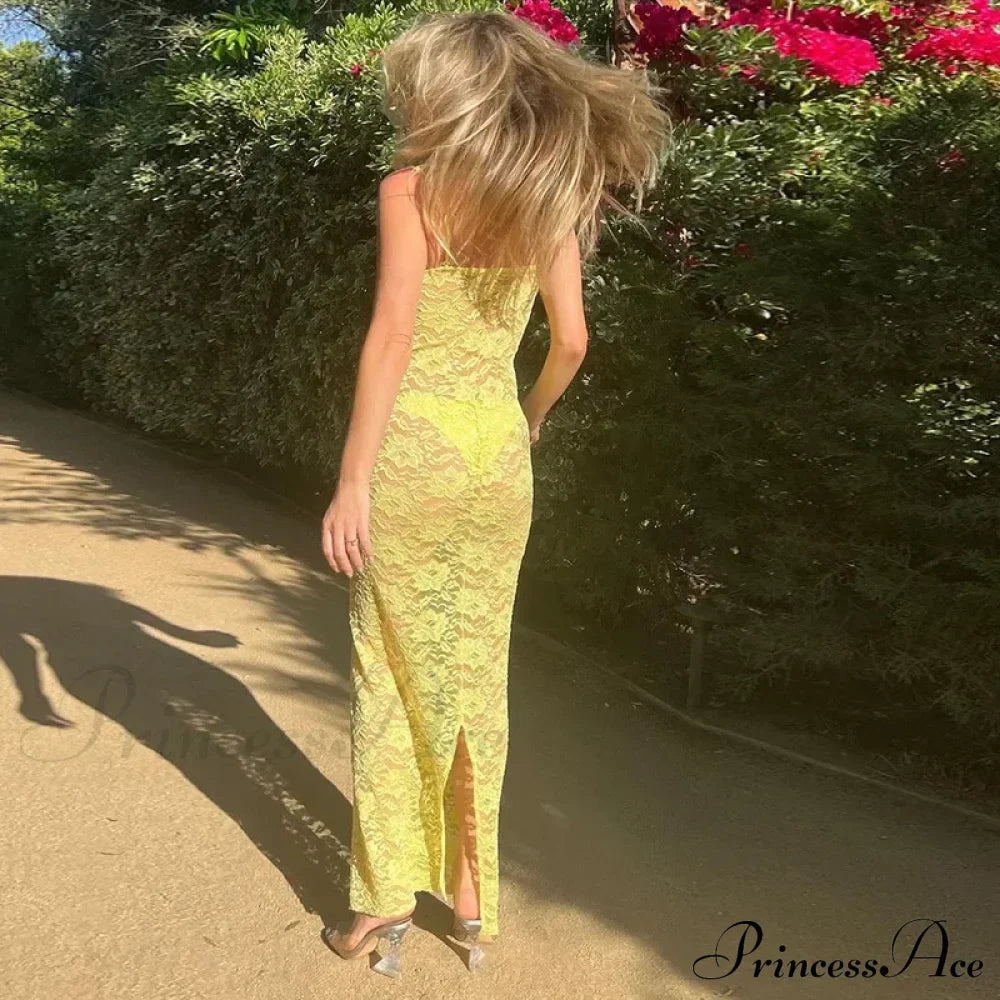 Floral Sheer Lace Maxi Dress image 4