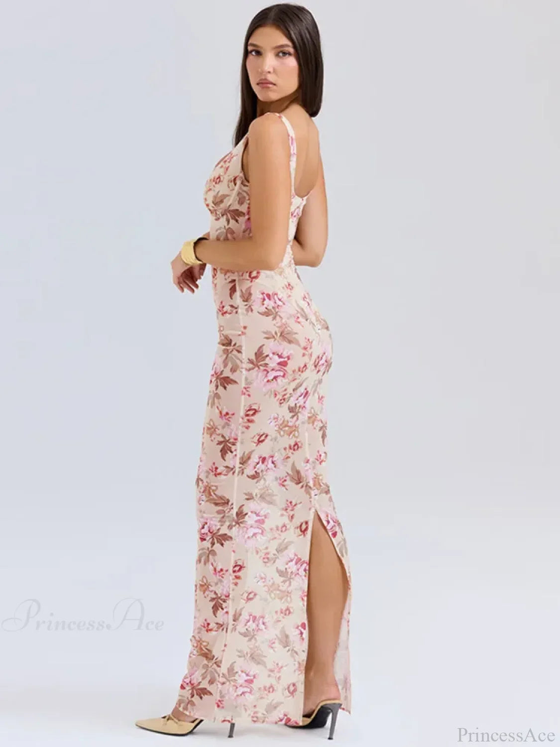 Floral Slim Bodycon Maxi Vacation Dress image 4
