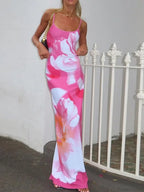 Floral Slip Spaghetti Strap Backless Boho Sundress image 7