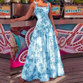 Floral Spaghetti Strap High Waist Maxi Dress image 7