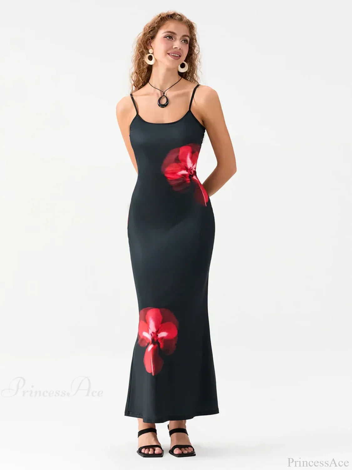 Floral Spaghetti Straps Sleeveless Slip Floral Dress image 1