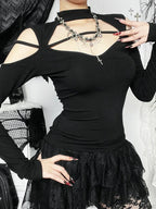 Floral Square Collar Knit Top image 2