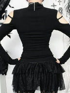 Floral Square Collar Knit Top image 4