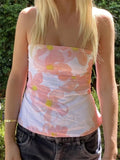 Floral Strapless Backless Party Club Crop Top image 1