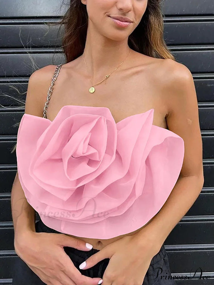 Floral Tie Strap Sheer Lace Mesh Sophisticated Scalloped Crop Tube Top - Lilac image 13