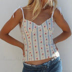 Floral Tie-Up Backless Crop Top image 2