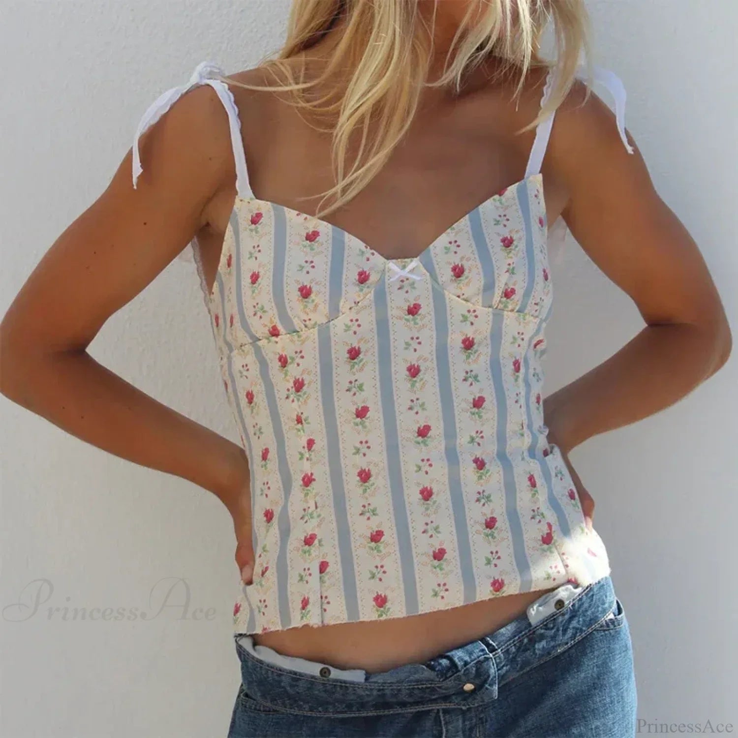 Floral Tie-Up Backless Crop Top image 2