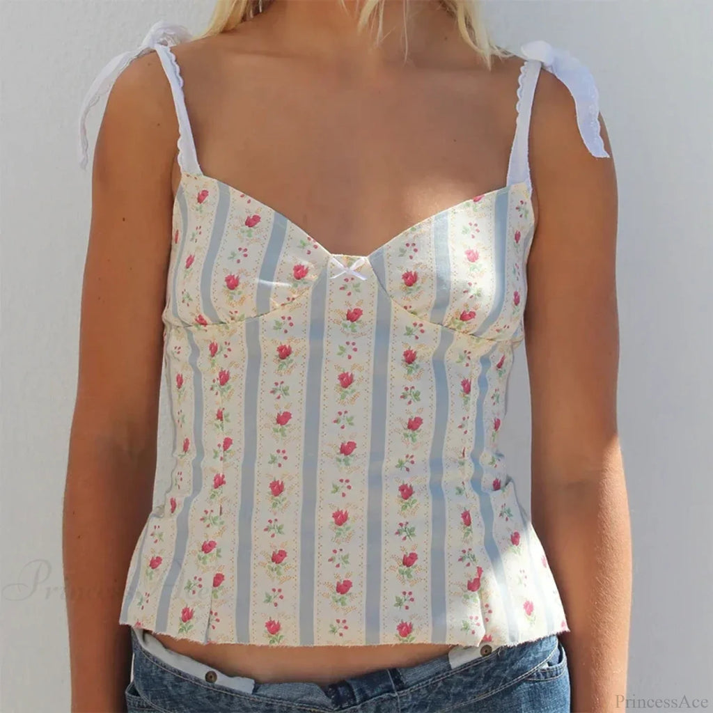 Floral Tie-Up Backless Crop Top image 1