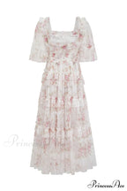 Floral Tulle Ruffle Charming Layered Maxi Dress image 9