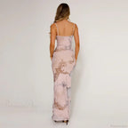 Floral V-neck Slim Maxi Floral Dress image 2
