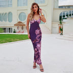 Floral V-neck Slim Maxi Floral Dress image 8