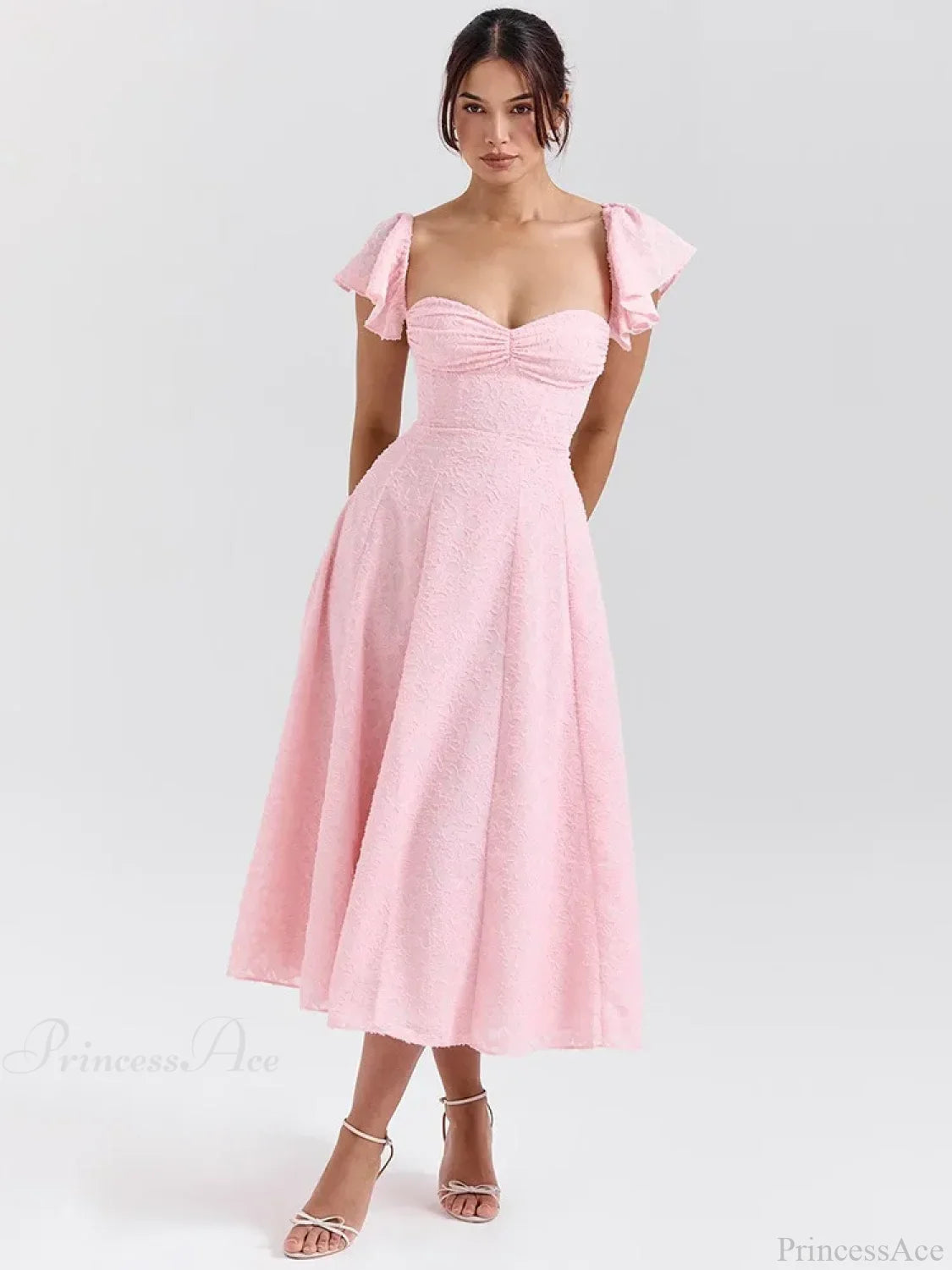 Floral Waist Wrap A-line Vacation Dress image 3