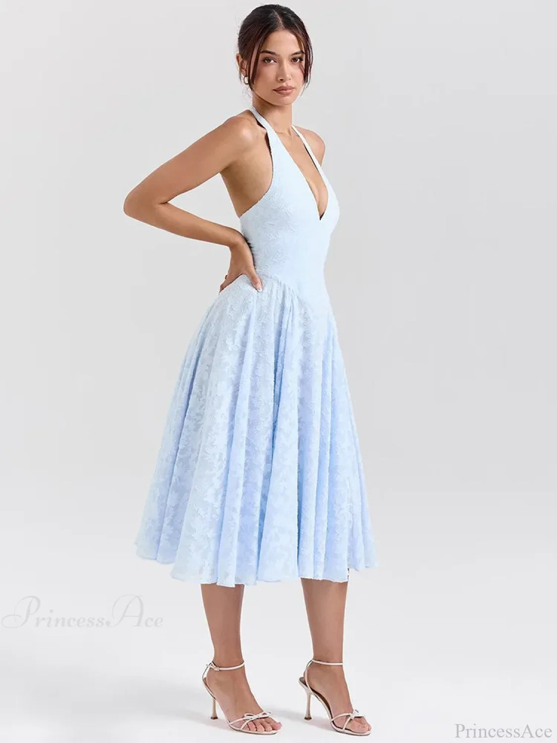 Floral Waist Wrap A-line Vacation Dress image 2