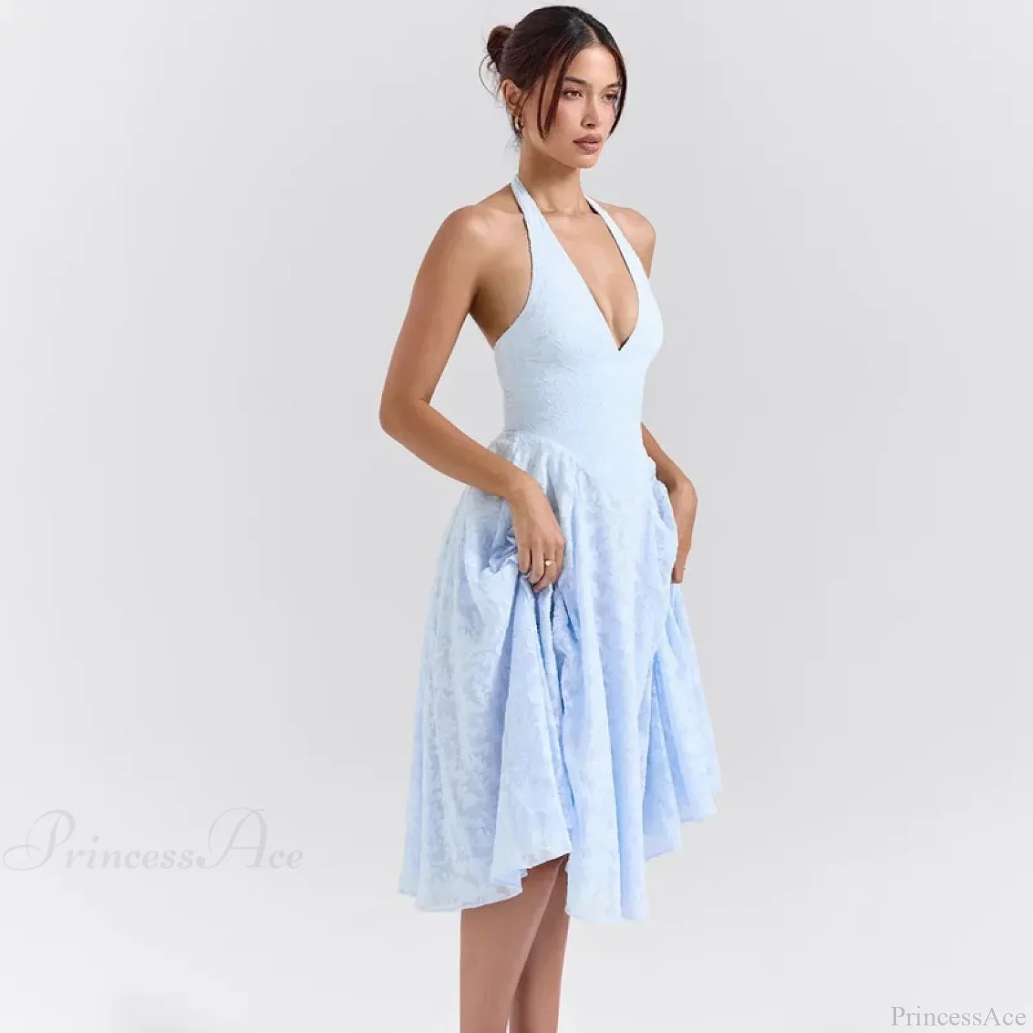 Floral Waist Wrap A-line Vacation Dress image 4