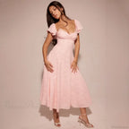 Floral Waist Wrap A-line Vacation Dress image 5