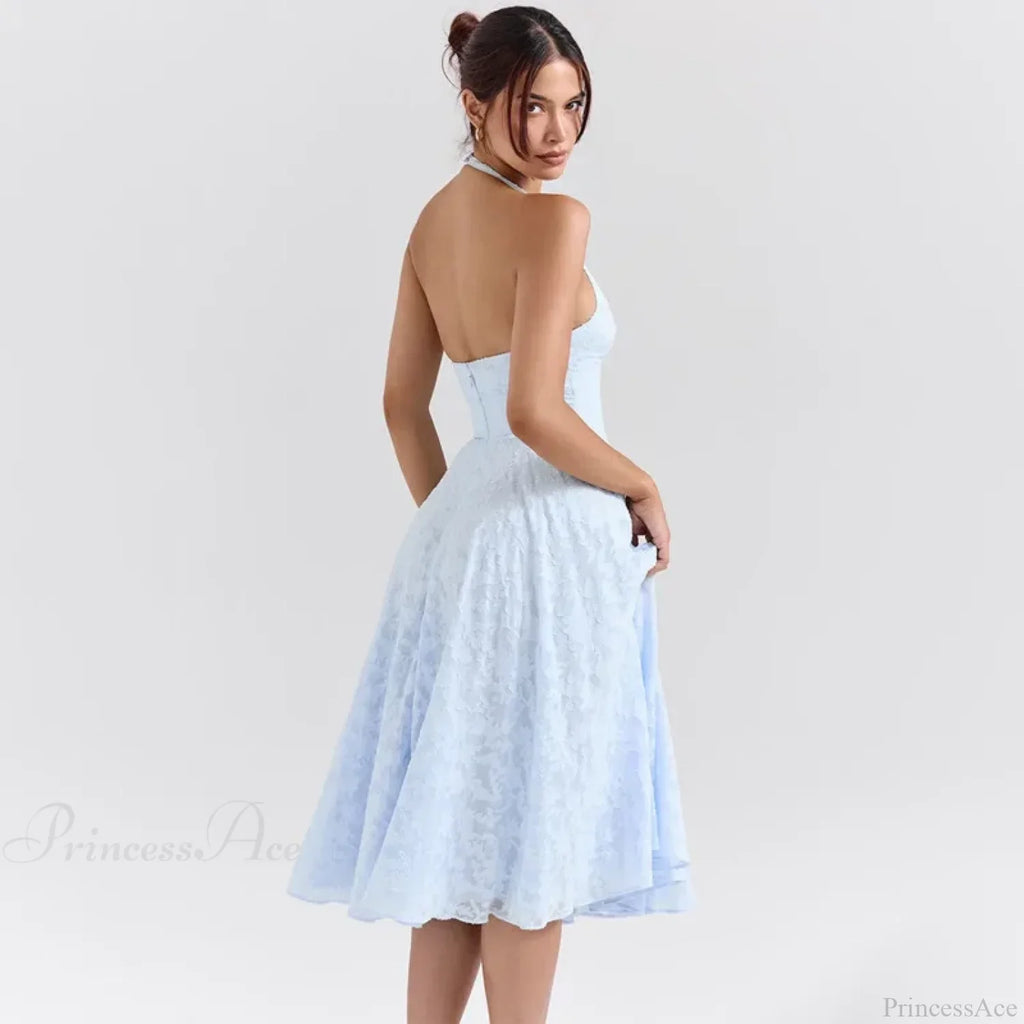 Floral Waist Wrap A-line Vacation Dress image 5