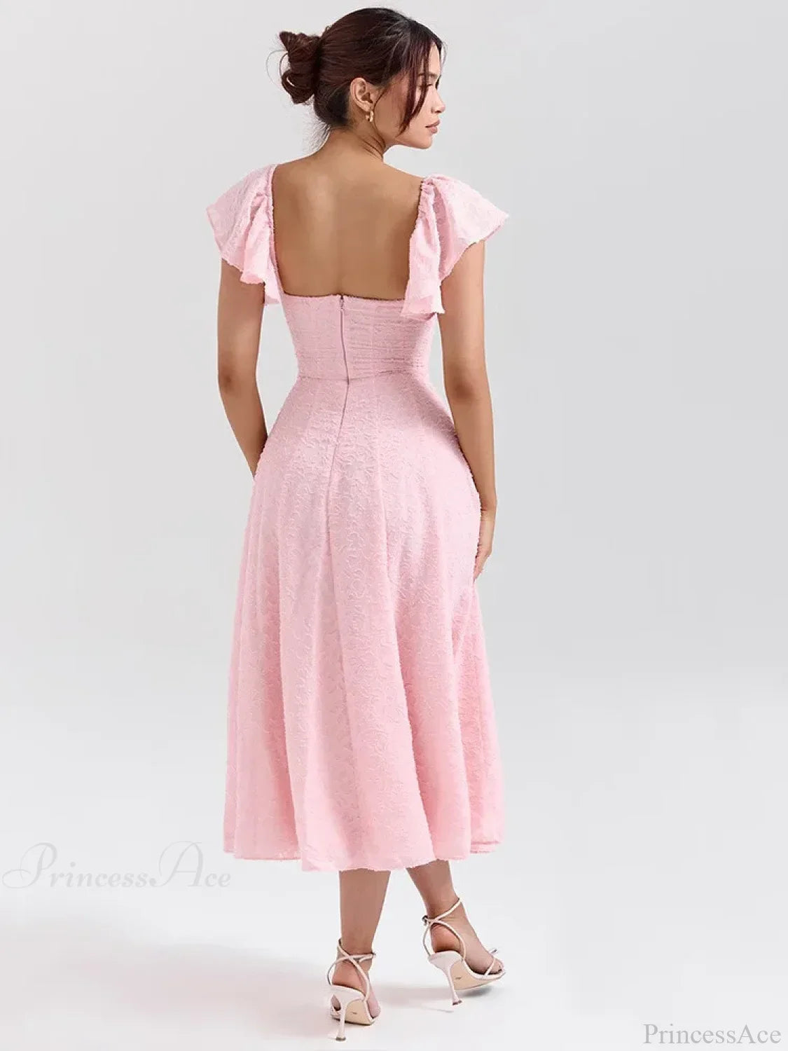 Floral Waist Wrap A-line Vacation Dress image 4
