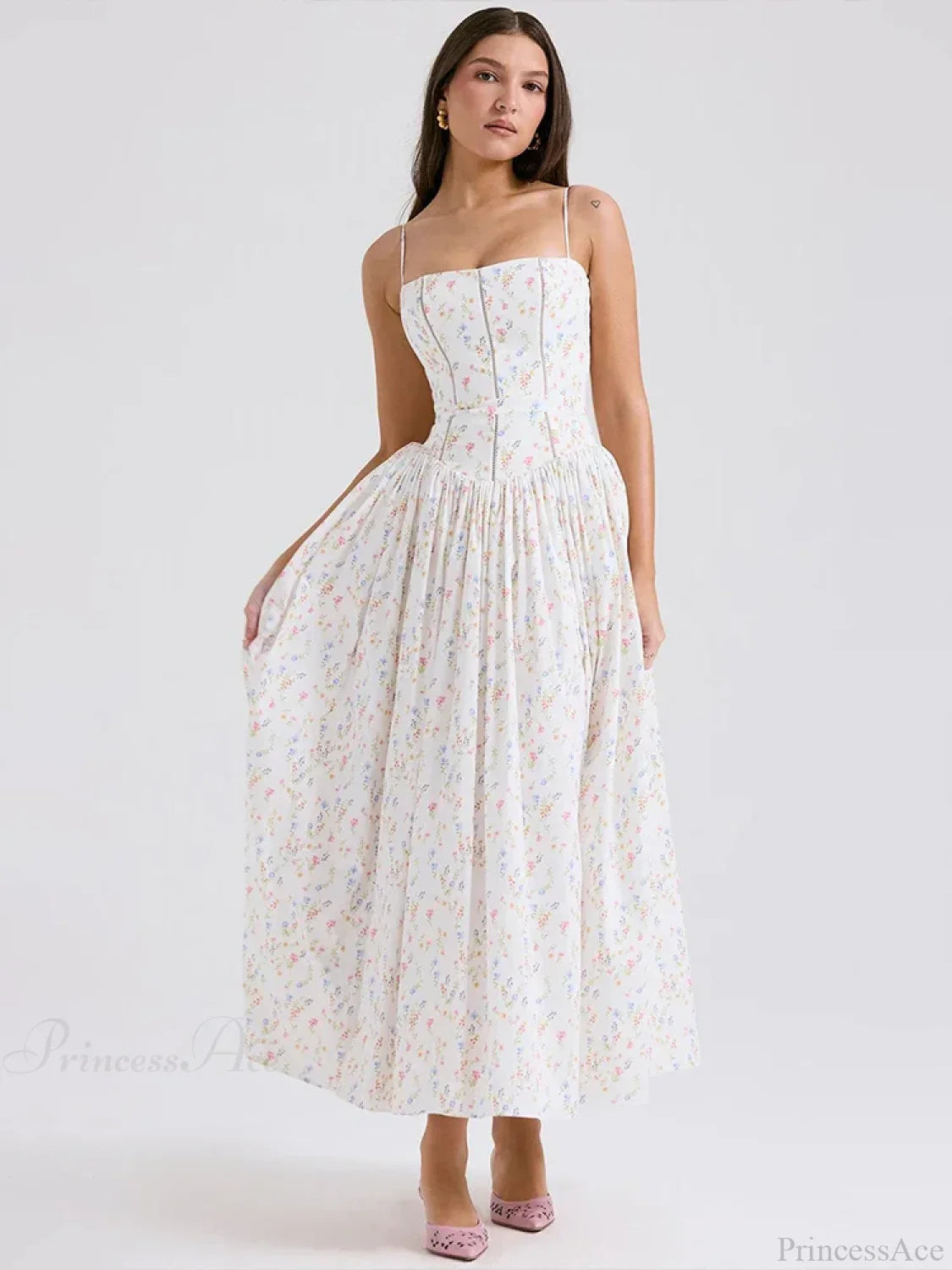 Floral Wrap A-Line Dress image 2