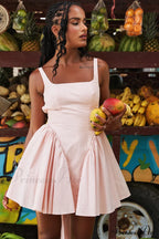Floriane Peach Stylish Bow Mini Dress image 7
