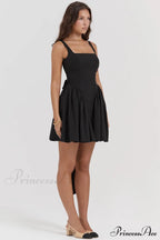 Florianne Black Stylish Bow Mini Dress image 6