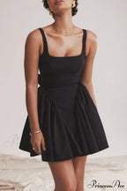 Florianne Black Stylish Bow Mini Dress image 10
