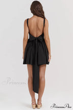Florianne Black Stylish Bow Mini Dress image 9