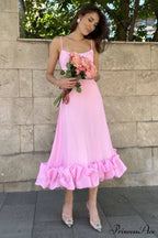 Flounce Bustier Midi Dress image 4