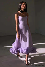 Flounce Bustier Midi Dress image 1