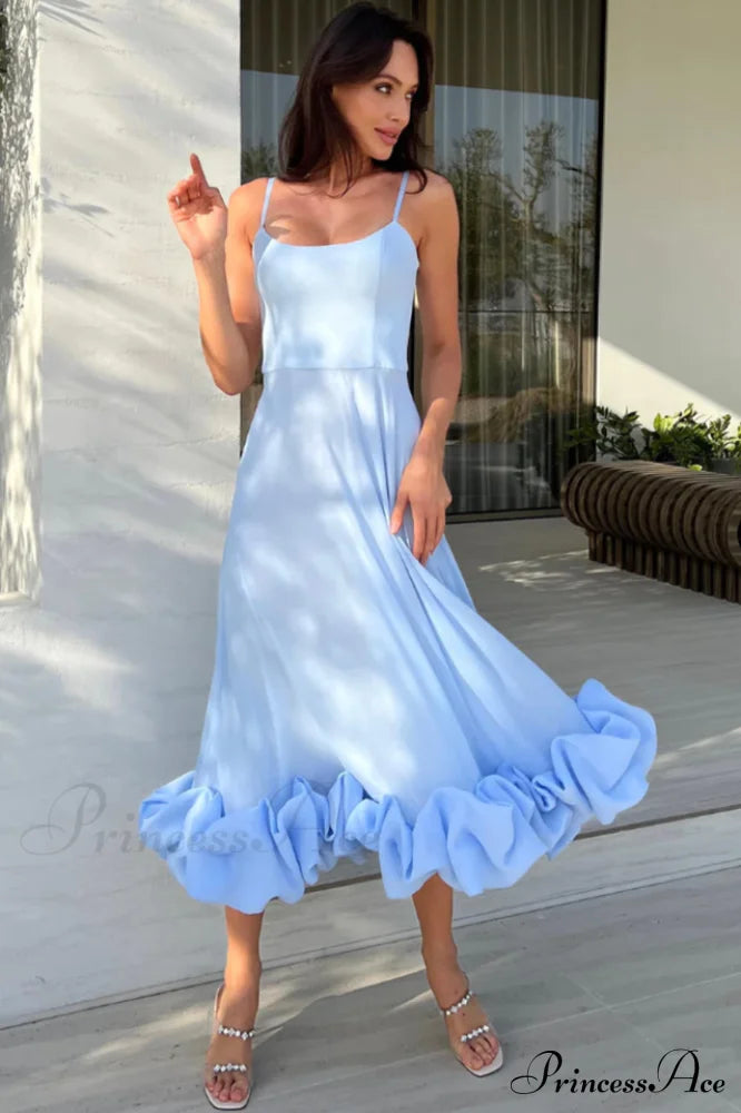 Flounce Bustier Midi Dress image 6