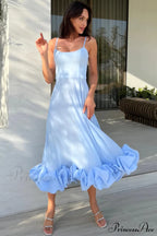 Flounce Bustier Midi Dress image 6