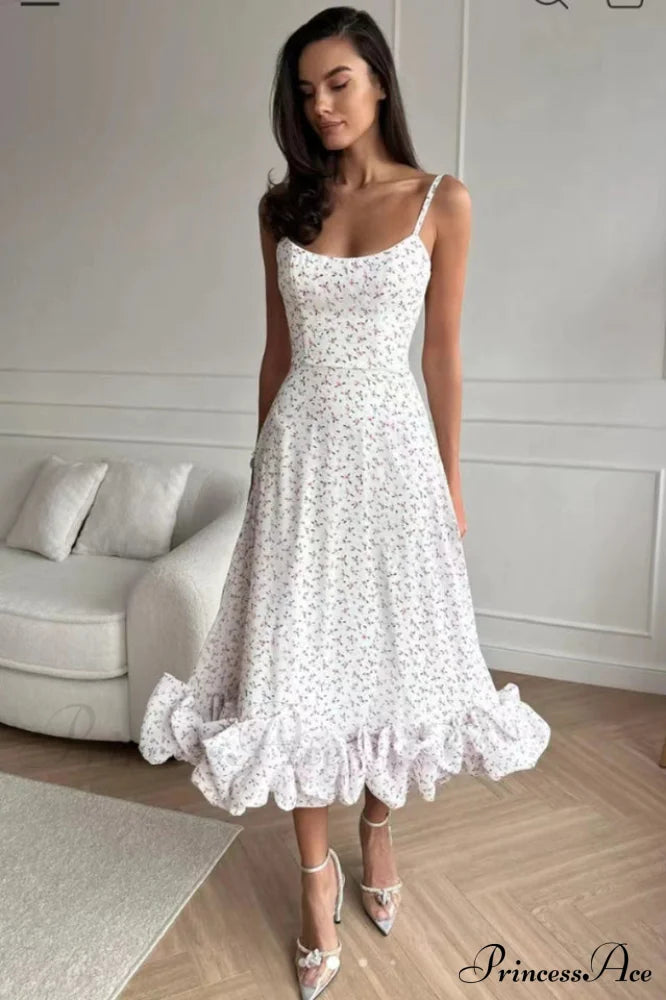 Flounce Bustier Midi Dress image 9