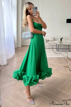Flounce Bustier Midi Dress image 7