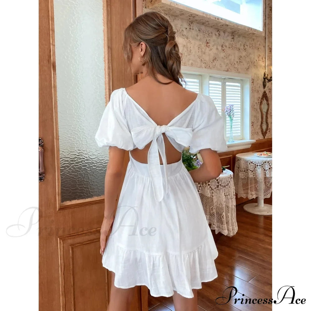 Flounce Hem Dress with Tie Back image 7