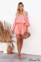 Flounced Sleeve Stylish Off Shoulder Romper image 14