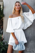 Flounced Sleeve Stylish Off Shoulder Romper image 2