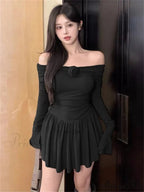 Flower Bodycon Ruffled Off Shoulders Casual Slim Mini Dress image 5