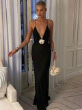 Flower Deep V-Neck Maxi Party Dress image 7