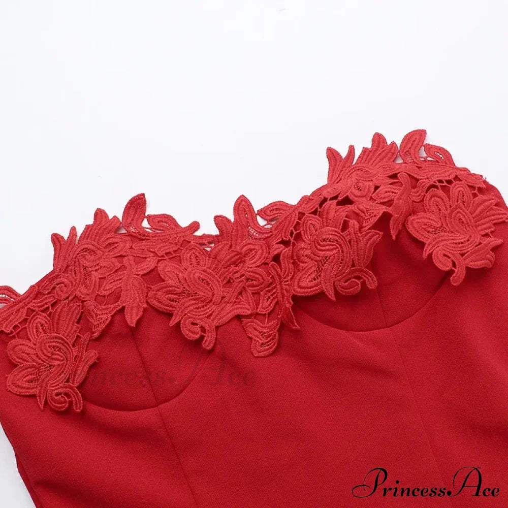 Flower Embroidery Stylish Strapless Mini Dress image 12