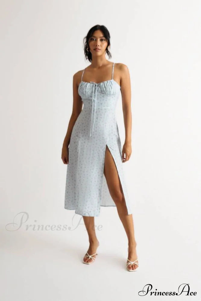 Flower Fields Slip Charming Floral Split Midi Dress image 10